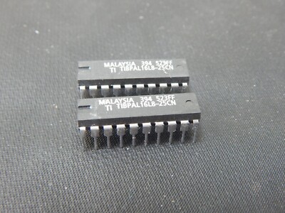 TEXAS INSTRUMENTS TIBPAL16L8-25CN OT PLD, 25ns, TTL, PDIP20 IC - LOT OF 2 IC'S