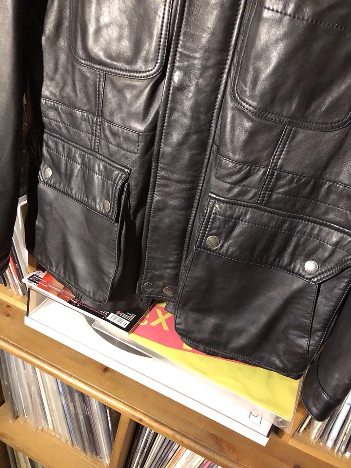 Men’s Pretty Green Black Leather Jacket Superb Condition Medium  - Image 4 of 4