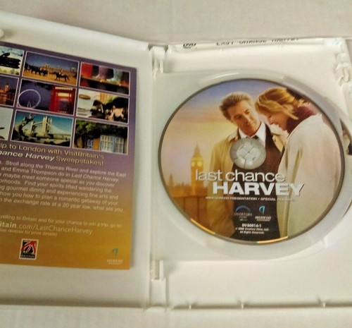 Last Chance Harvey DVD 2009 Overture Films Dustin Hoffman Emma Thompson Like New - Picture 3 of 5