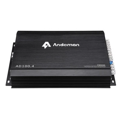Andeman 12V 7800W Amplificador Coche Alto Rendimiento 4 Canales Potencia 360° Audio Estéreo