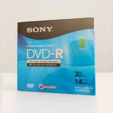 Sony 3DMR30R1H Handycam DVD-R Discs 3 Pack 1.4GB Single Sided Disc New Sealed 