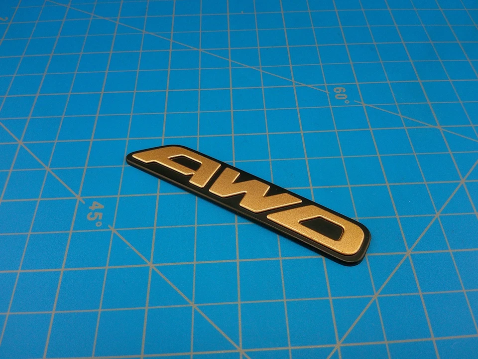 Subaru AWD Emblem Badge Gold Black Legacy 96-99 Genuine Replacement 93022ACC40 - Image 4 of 4