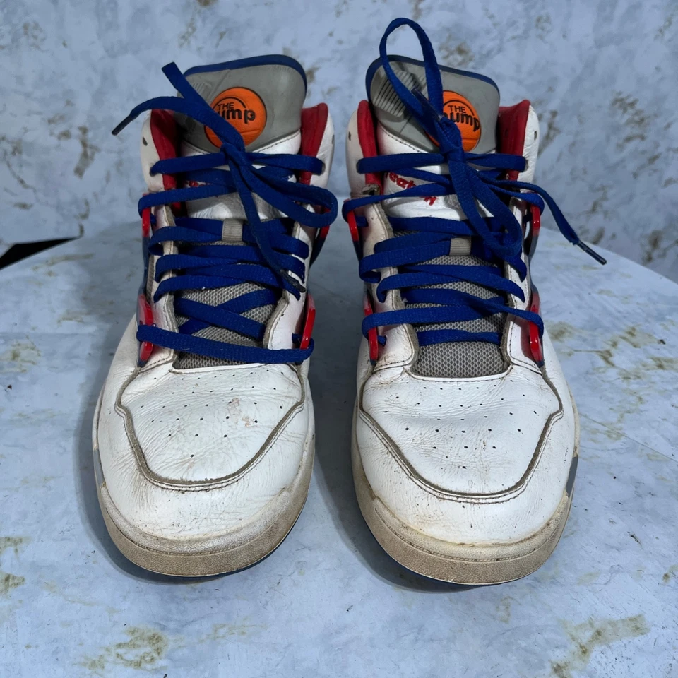 Reebok насос Omni зоны мужской размер 10,5 туфли белый синий красный спортивные кроссовки - Изображение 3 из 4