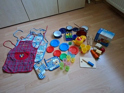 Paket 50 Teile Kinderküche Spielküchenzubehör Picknickset Toaster Spielküche 