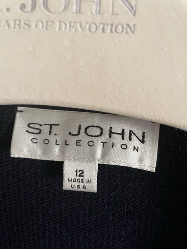 ST JOHN CLASSIC NAVY & WHITE VINTAGE JACKET, SIZE 12. - Picture 9 of 10