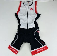 MENS TRIATHALON TRI TRIATHLON SUIT CASTELLI ROSSO CORSA PADDED SINGLET L RACING