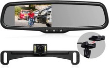 AUTO-VOX T2 Rear View Mirror Backup Camera 4.3" Monitor HD IP68 Night Vision Car
