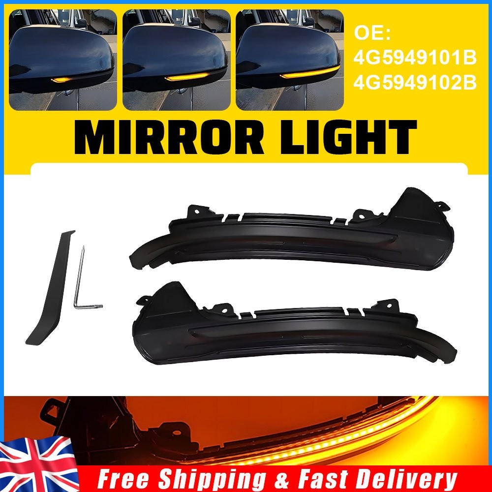 Pair For Audi A6 C7 S6 RS6 Dynamic LED Wing Mirror Indicator Signal Side Lights