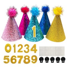 5pcs Small Dog Birthday Hat Set for Boys Girls Medium Dogs Cat Kitten Puppies...