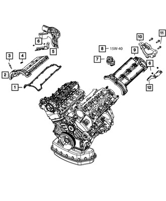 Genuine Mopar Cylinder Head Cover Rear 68211175AA