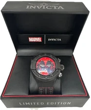 Invicta Marvel 52mm Deadpool Limited Edition Watch Serviced New Band, Battery
