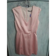 Zara V-neck Sleeveless Mini Dress Small Pink Sexy Sleek Classic