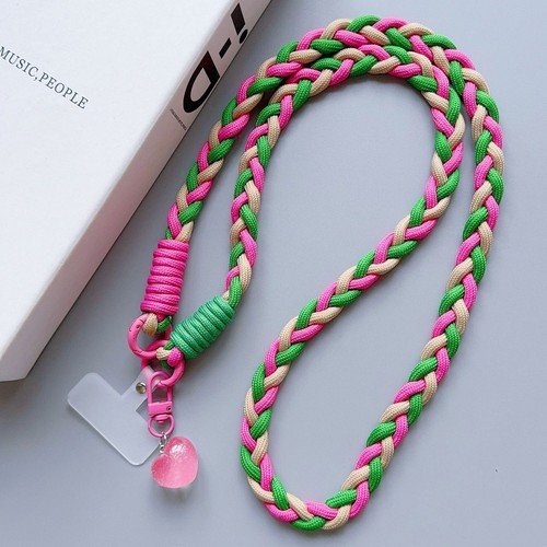Anti-lost Braided Phone Lanyard Crossbody Hanging Rope Phone Charm Accessories - Photo 9 sur 16