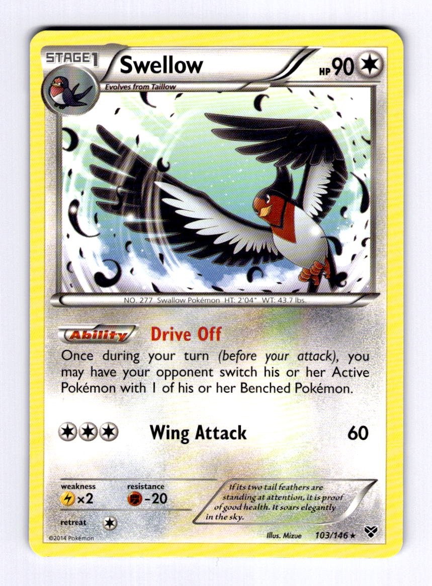 Swellow XY Base Set #103 (2014) Rare NM Pokemon