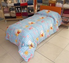 Trapunta piazza mezza Caleffi Pooh Cuori azzurro Tessuto Cotone