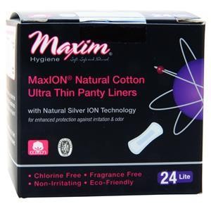 Maxim Hygiene MaxION Natural Cotton Ultra Thin Panty Liners Lite 24 count - Picture 1 of 1