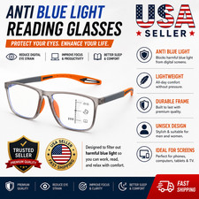 Anti Blue Light Reading Glasses TR90 Sport Unisex 1.0 to 4.0 Optical