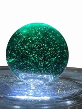 Emerald Green Aqua Glass Sparkle Swirl Translucent Marble 1 Mint
