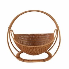 Handwoven Cat Basket Bed Imitation Rattan Handwoven Cat Basket Wicker-Look for