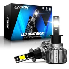NOVSIGHT H3 LED Headlight Bulbs Kit High / Low Beam 20000LM 6500K White Light 2x