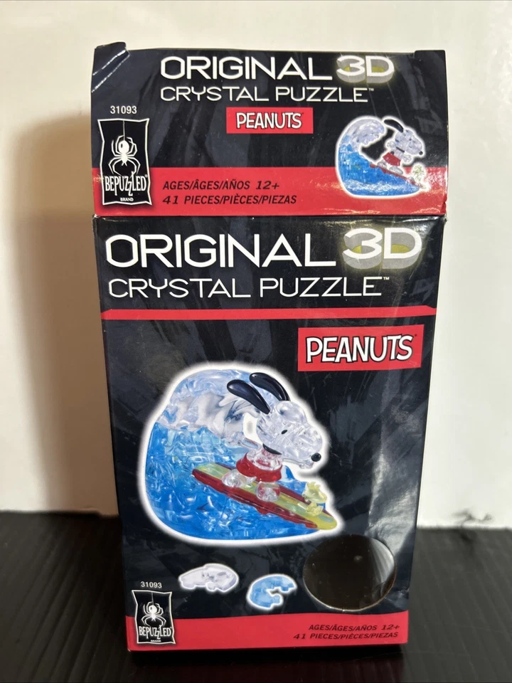 PEANUTS ORIGINAL 3D CRYSTAL PUZZLE SNOOPY SURFING US SELLER/NEW CONDITION! - Image 2 of 4