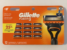 Genuine Gillette Fusion5 Mens Razor Blades Refills 12 Cartridges
