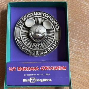 1ST DISNEYANA CONVENTION 4" PEWTER COIN 1992 *RARE* LE 1200