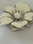 Sarah Coventry Silver Tone White Enamel Flower Vintage Pin Brooch Sar Cov — photo 7