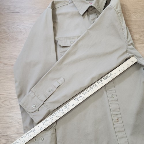 Craftsman Mechanic Work Shirt Mens XL Tan Khaki Button Down Long Sleeve - Picture 7 of 8