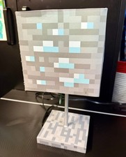 Minecraft Diamond Ore LED Lamp w/ 3D Diamond Sword Pull  14-Inch Desk Lamp