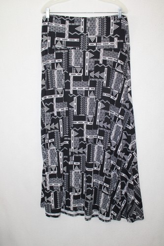 LuLaRoe Gr. XL schwarz weiß geometrisches Muster Stretch Maxirock hergestellt in den USA - Bild 4 von 5