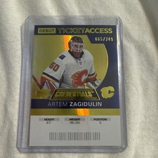 2020-21 UD Credentials Debut Ticket Access Yellow Artem Zagidulin #69 /249