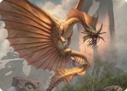 Ancient Gold Dragon Art Card (28/81) - Commander Legends: Battle for Baldur's Gate