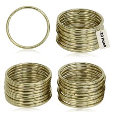 Iconikal 30-Pack Macrame Rings, 2-Inch Diameter, 3mm Thick, Gold tone