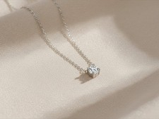 Sterling Silver 1ct Cubic Zirconium Necklace – Elegant Solitaire Pendant
