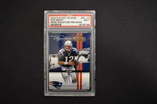Tom Brady 2004 Playoff Honors Prime Signatures Previews /999 Patriots PSA 7 NM