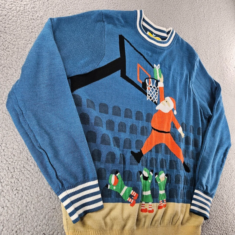 Tipsy Elves Feo Navidad Suéter Hombres XL Azul Santa Jingle Bailarina Fiesta Foto 3 de 4