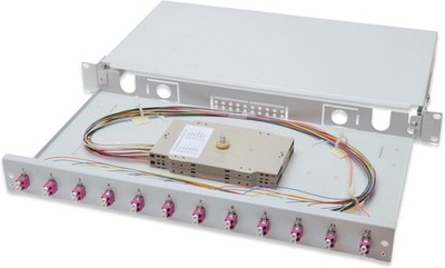 Digitus DN-96331-4 Patchpanel do światłowodu 12 Portów LC 1 U, szary, OM4 