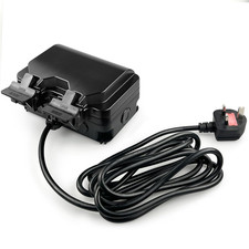 Outdoor Extension Lead Waterproof 3M External Plug Sockets IP66 2 Gang Black 13A