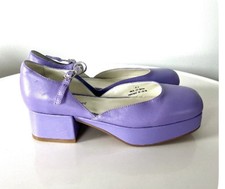 Jeffery Campbell Lilac Purple Leather Mary Jane Shoes 6.5