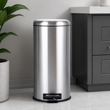 Step Trash Can, Foot Pedal Lid, 12.99 x 10 x 10 in