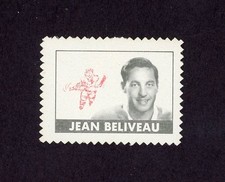 1969-70 O-PEE-CHEE STAMPS #1 JEAN BELIVEAU ( INTACT ADHESIVE BACK ) 29235
