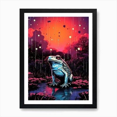 Frosch ähnlicher Kunstdruck gerahmt Wandbild Poster Leinwanddruck Bild