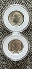 Lot Of 2 Silver Coins 1957P And 1964D Roosevelt Dimes Uncirculated In Capsules