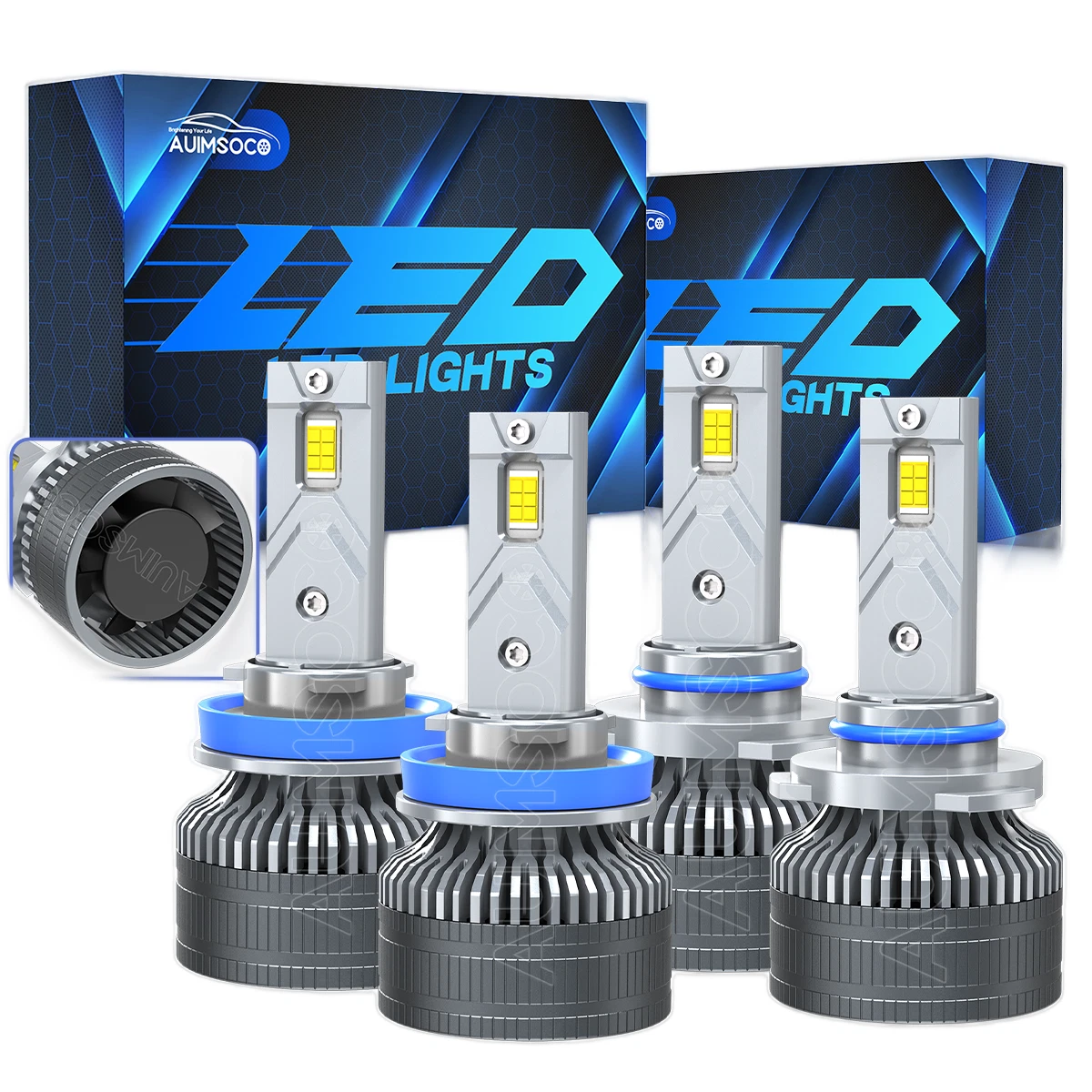H11 +9005 HB3 6000K 4x LED Headlight Bulbs For Chevy Colorado 2025 2026 High Low