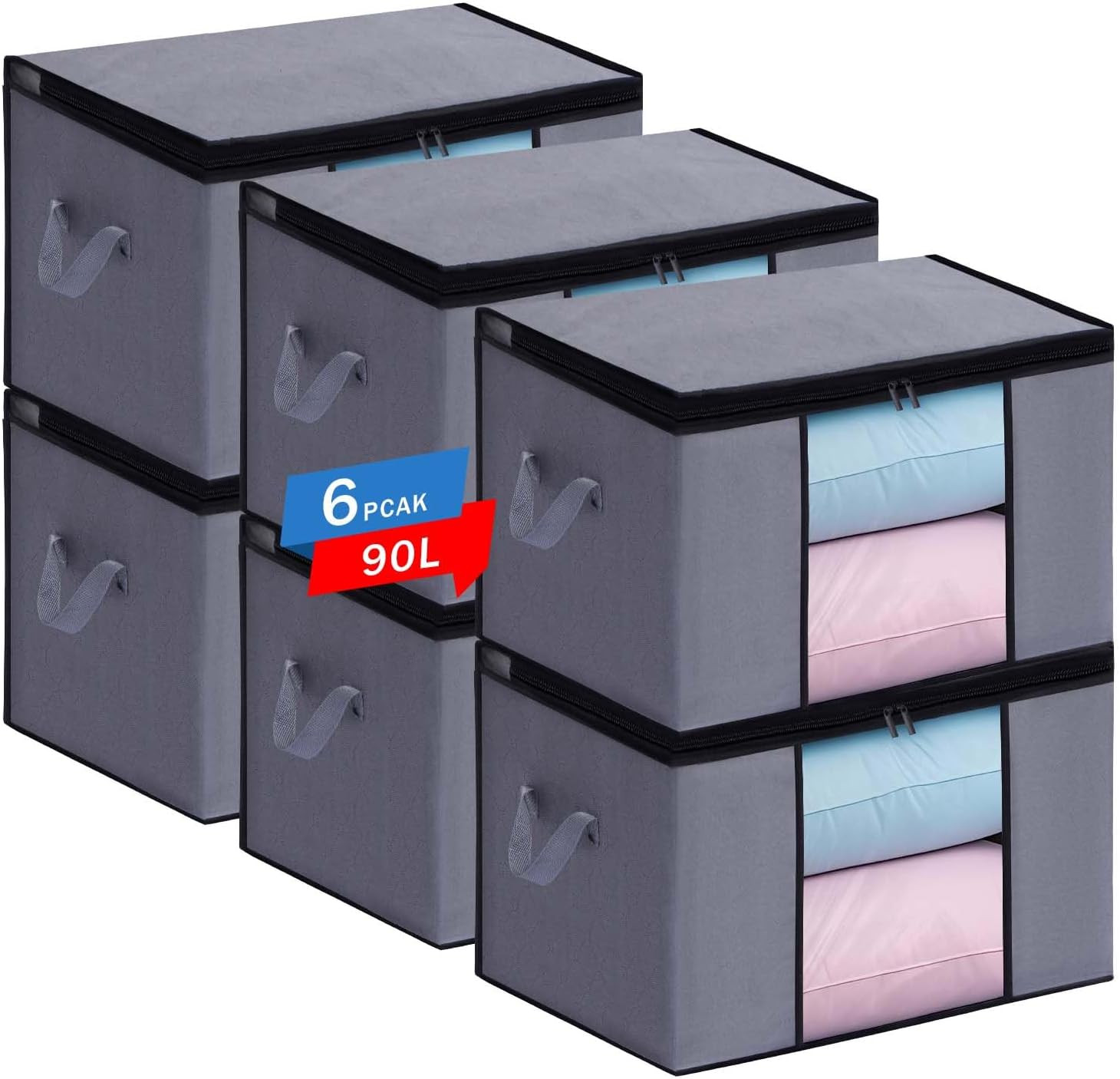 6 Scatole Vestiti 90L Salvaspazio - Ideale Cambio Stagione Bambini