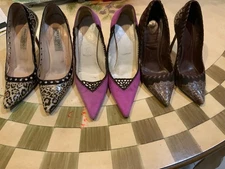 JIMMY CHOO, BRIAN ATWOOD, SERGIO ROSSI WOMEN’S SHOE, PRE-OWNED, SIZE 6 AND 6.5.