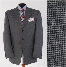 Mens Houndstooth Blazer 44R UK Size CANDA Check Grey Sport Coat Jacket