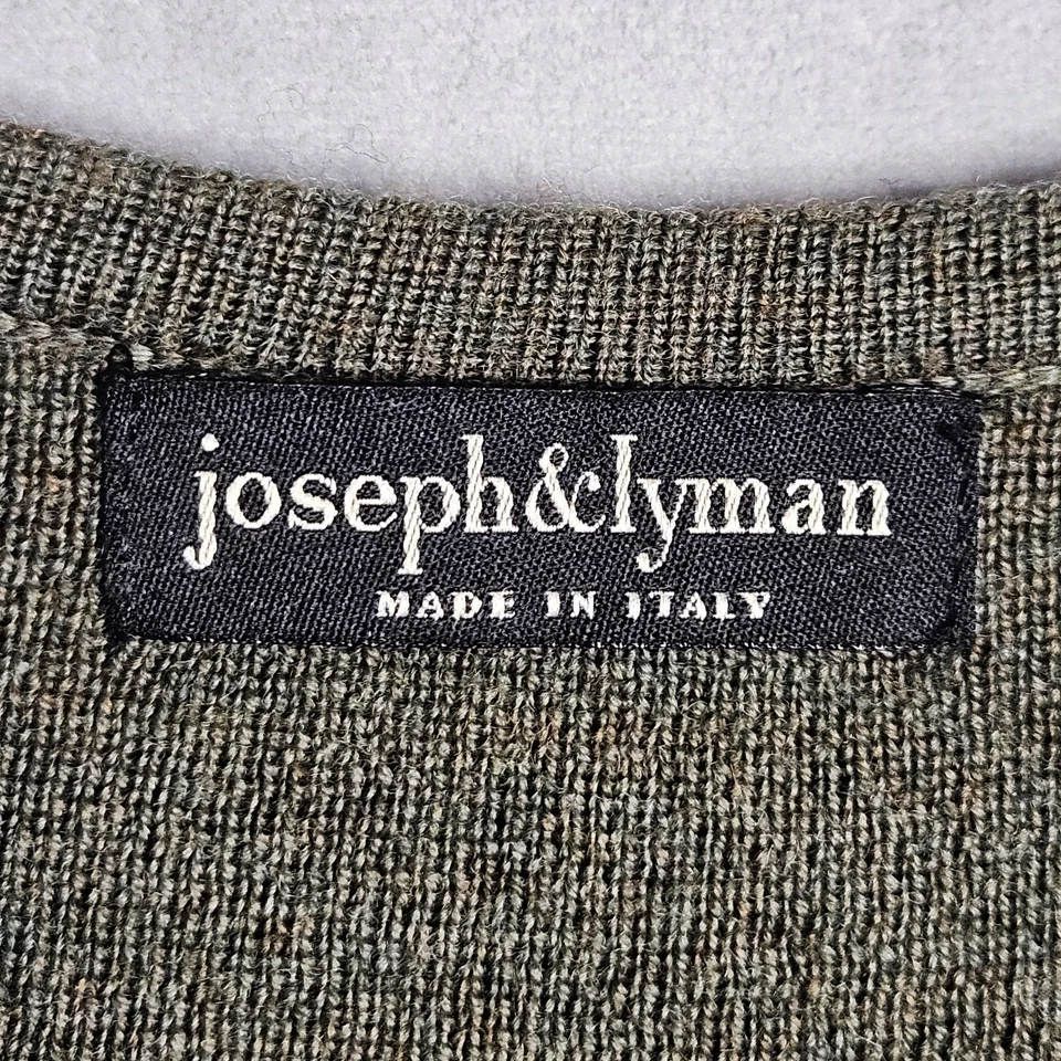 Joseph & Lyman Suéter Chaleco Para Hombres XL Verde 100% Lana Merino Abotonada Cuello en V Foto 3 de 4