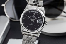 Tudor Prince Date Day Black Dial Edelstahl Automatik Herren Ref. 76200 Papiere 